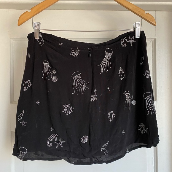 Black Embroidered Mini Skirt - Picture 2 of 3